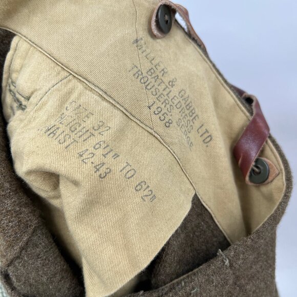 Vintage Miller & Gabbe LTD Battledress Wool Trouser Pants - Picture 2 of 7